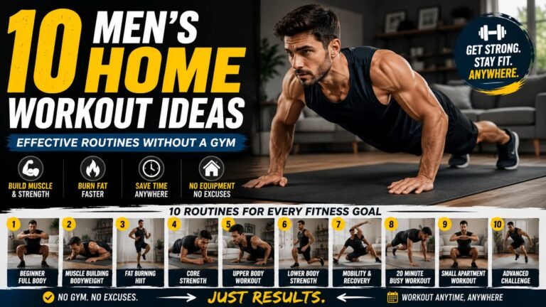 Men’s Home Workout Ideas: 10 Effective Routines Without a Gym